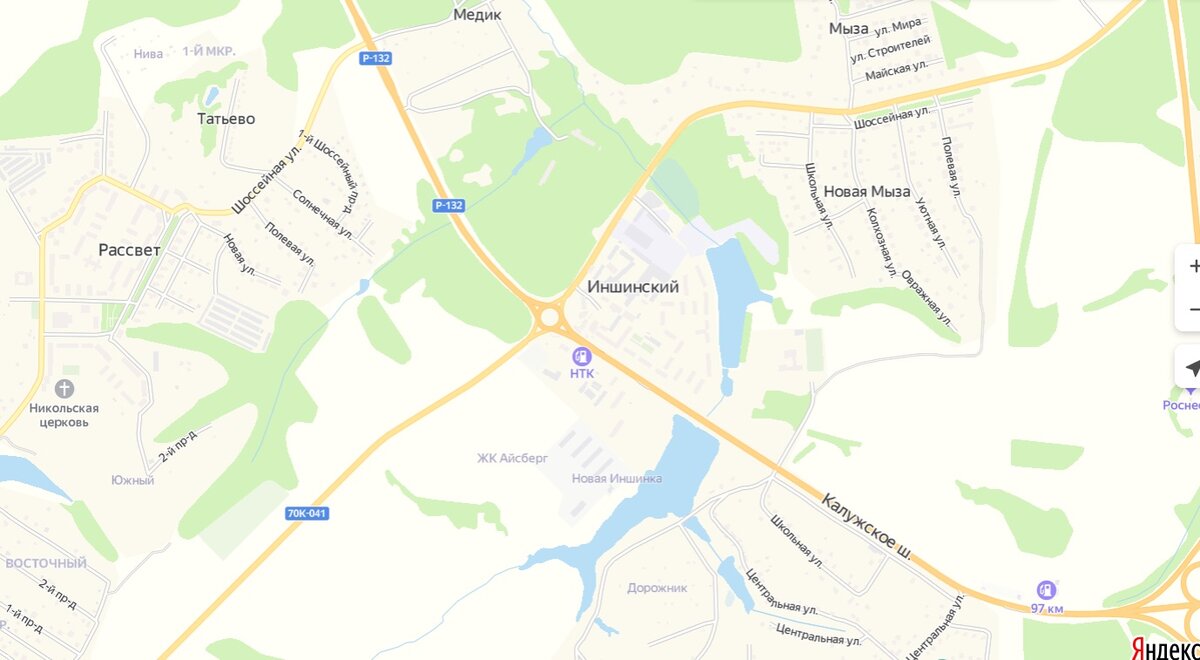 Карта тула поселок рассвет