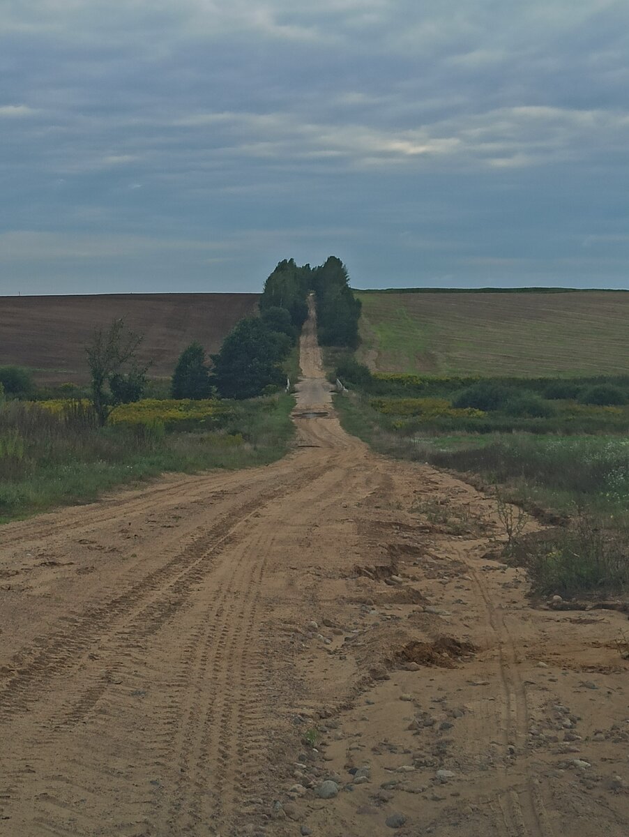 Обычная дорога для сельской местности в Беларуси