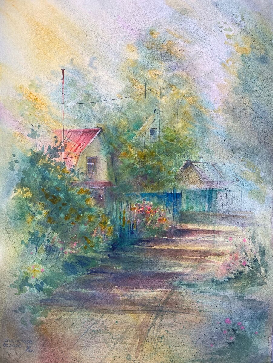 " Дорога". 56х41см. Акварель.