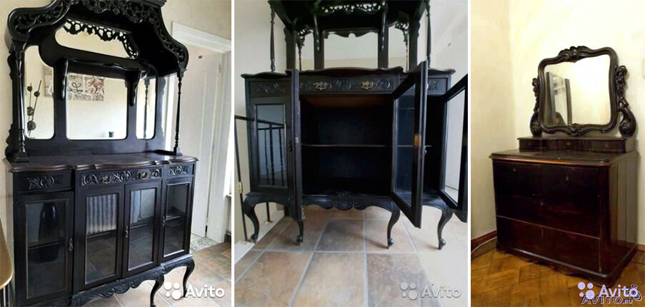 Антикварные трюмо и трельяжи могут стоить от нескольких десятков тысяч (справа) до сотен тысяч рублей (слева) в зависимости от возраста и состояния