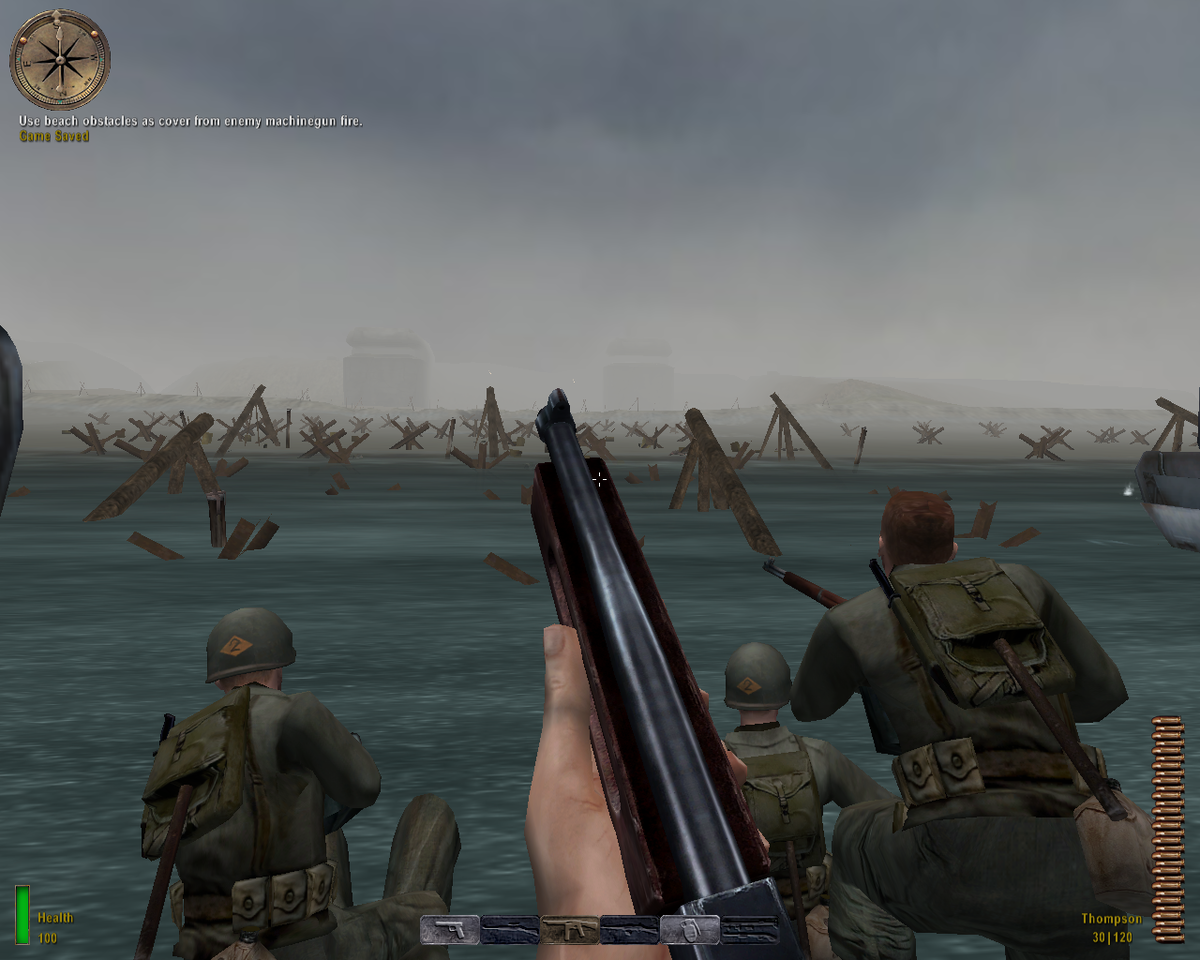 Высадка в Нормандии,  но теперь это скриншот из игры.