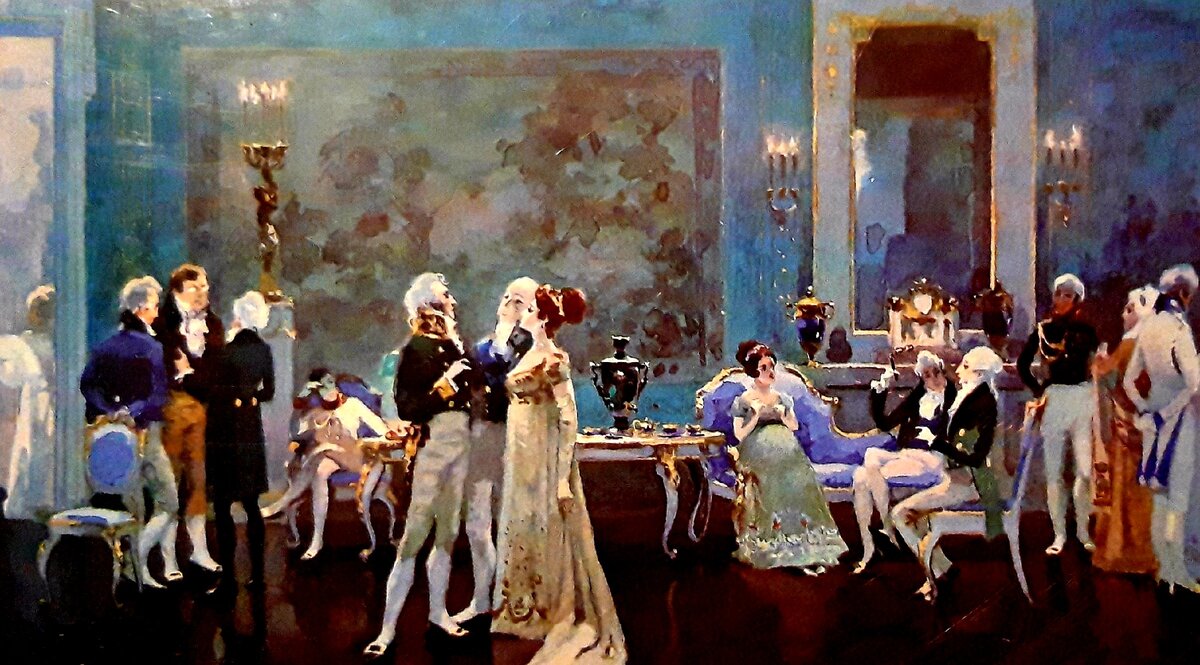 Вечер Анны Павловны был пущен. Веретена с разных сторон равномерно и не умолкая шумели.