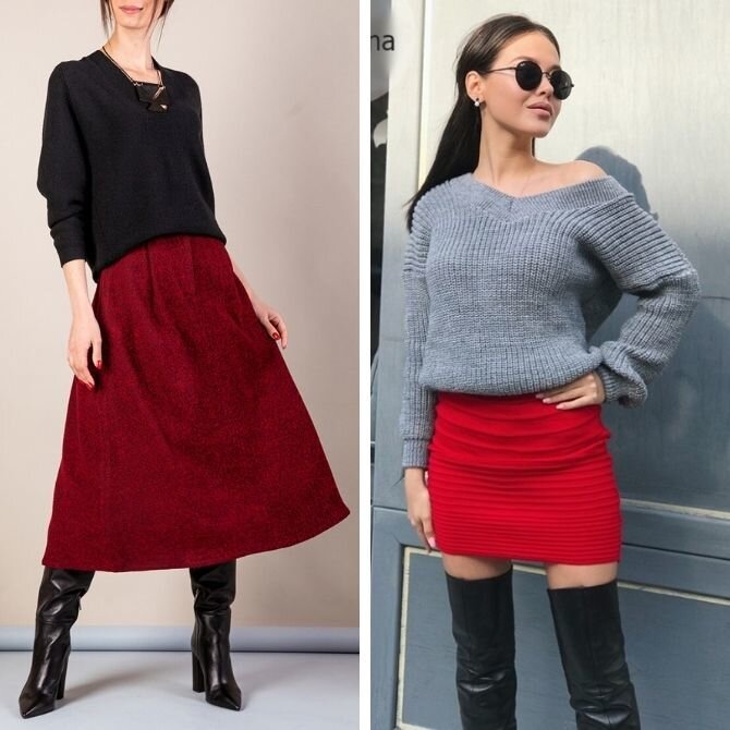 Модные стилизации на любой случай: красная юбка в главной роли