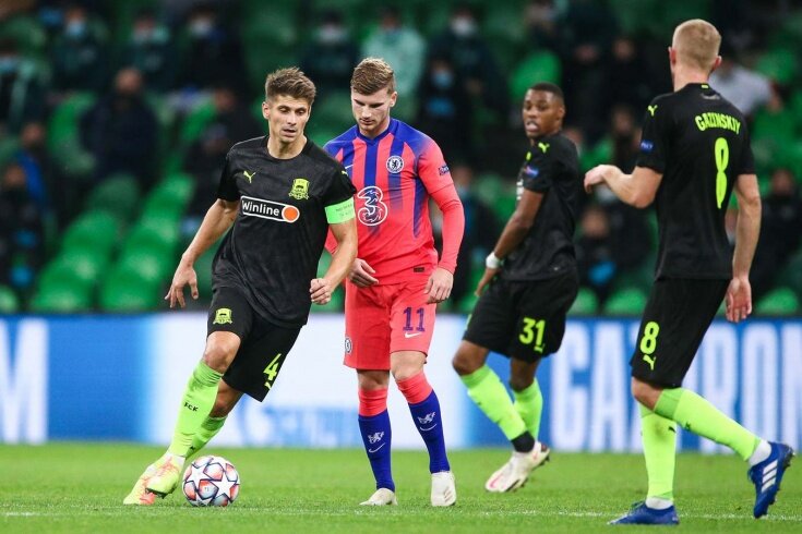 Краснодар в матче против Челси.