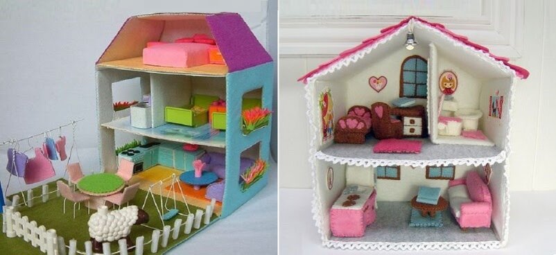 Купить Кукольный домик из ткани и фетра | luchistii-sudak.ru