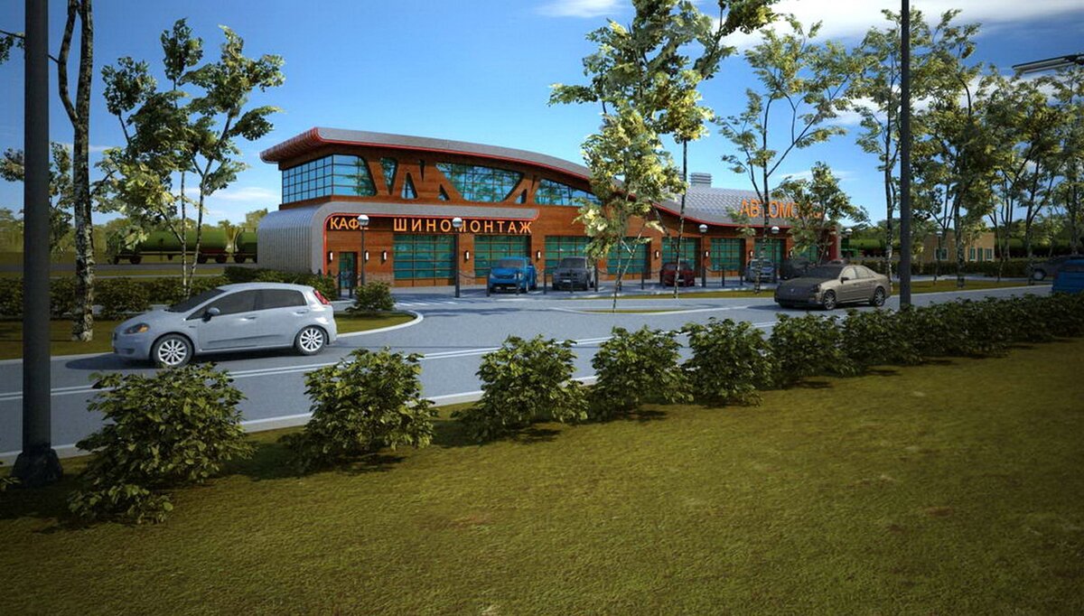 Типовой проект Автосервиса ЛСТК каркас Гидротэк