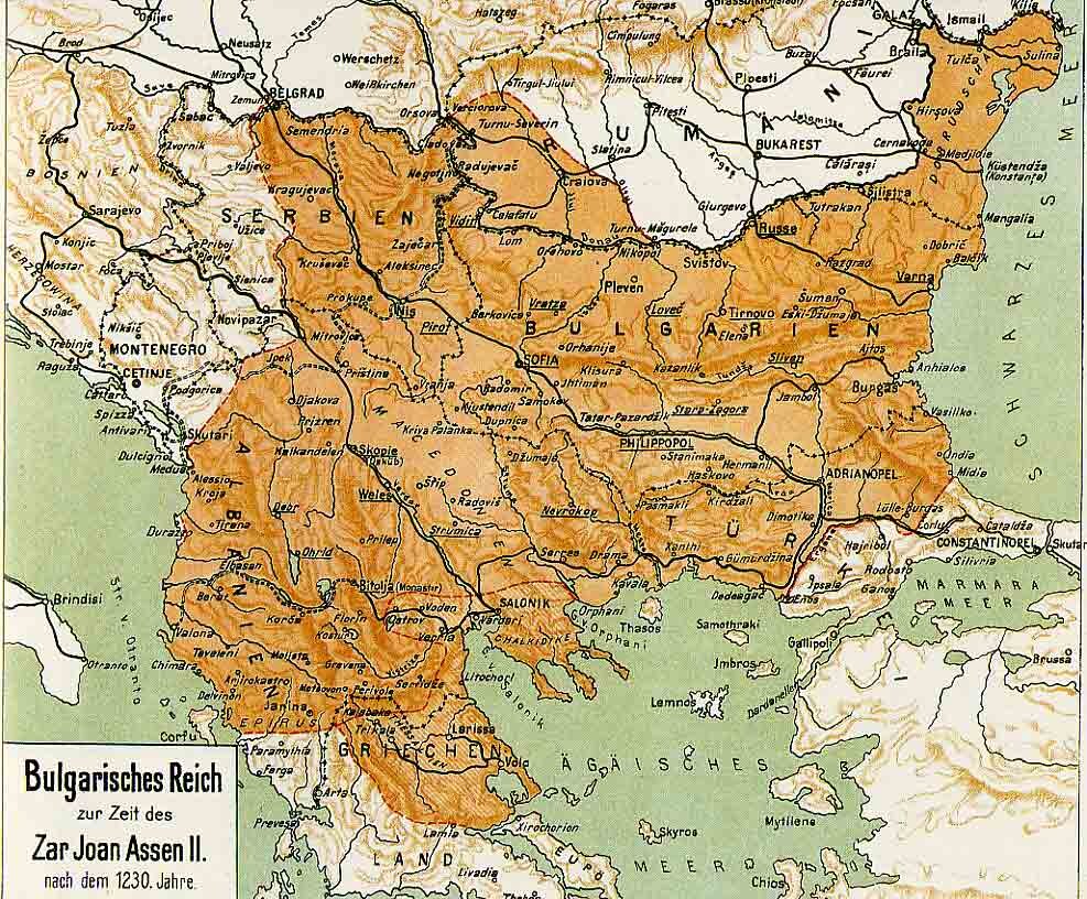 При царе Асене Болгария занимала большую часть Балкан