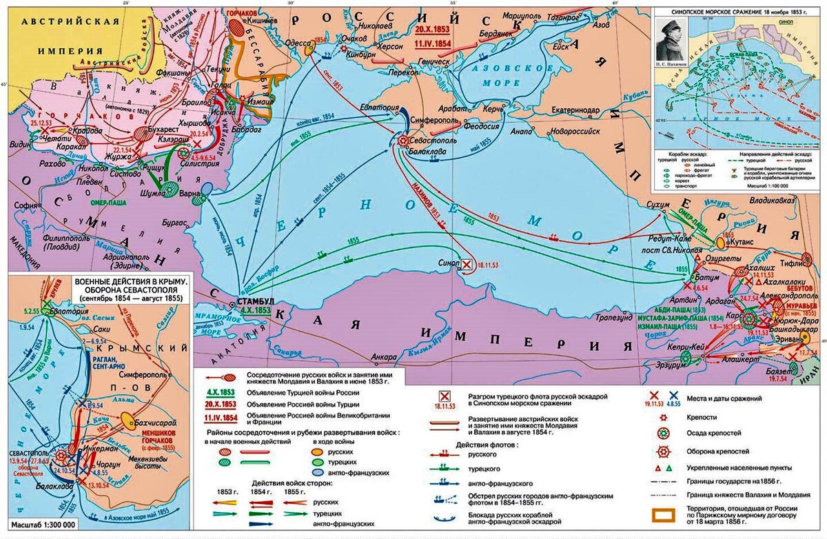 Общий ход Крымской (Восточной) войны 1853-1856 гг.