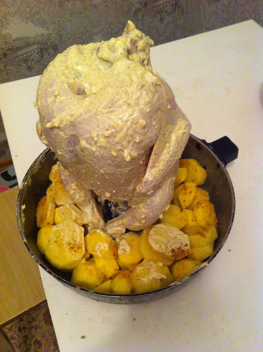 Вот такая живописная композиция готова отправиться в духовку, для запекания