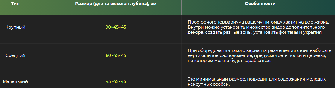 Популярные размеры террариумов для сцинков