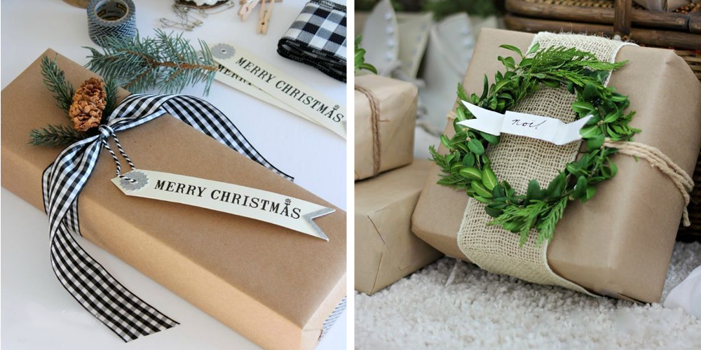 Упаковка подарков из крафт-бумаги
