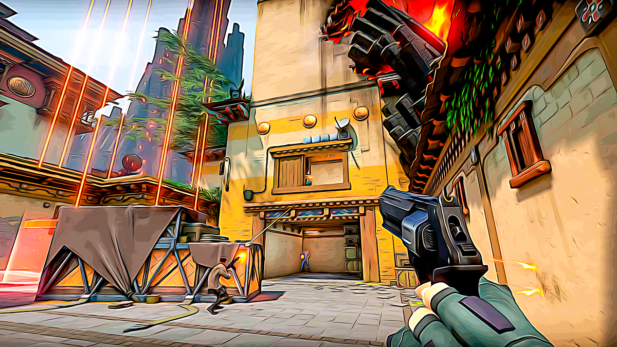 Valorant. Атака точки A на карте Haven. 