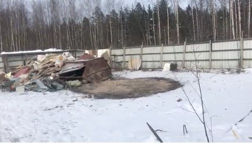 Место сжигания отходов в промзоне Мурино.