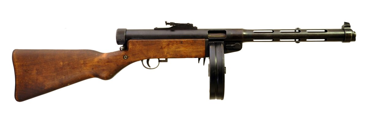 Suomi Kp/-31 с барабанным магазином