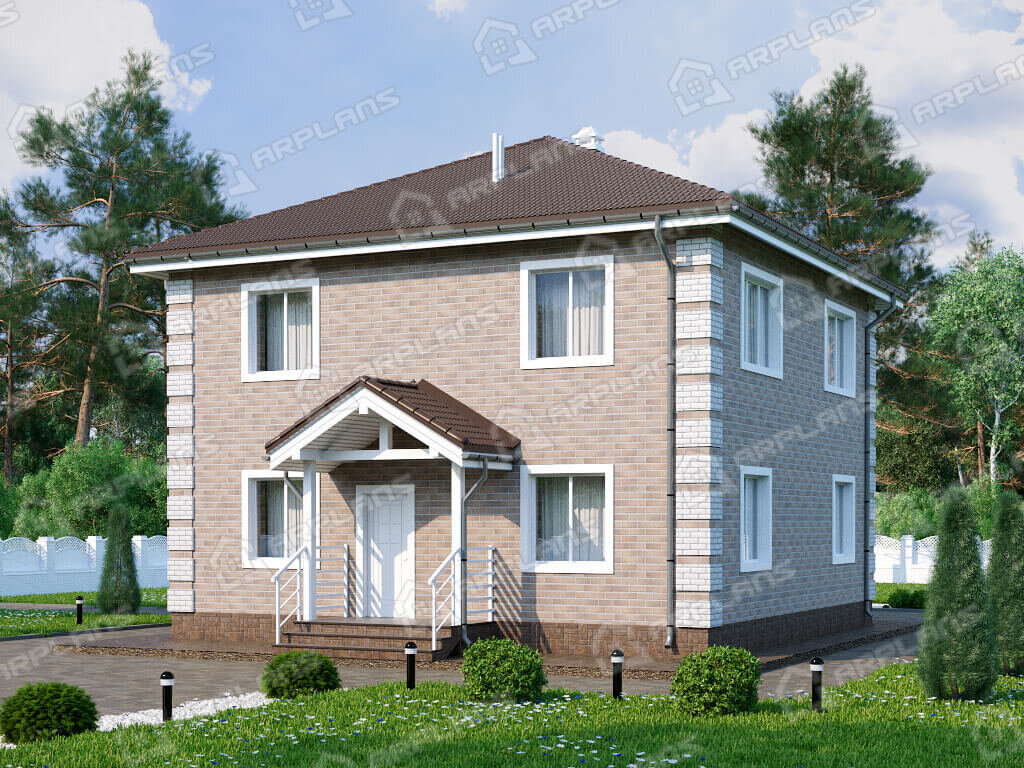 Фото 2 двухэтажного дома из газобетона с 3 спальнями и газовой котельной.140 кв м. Источник arplans.ru Проект К-325 