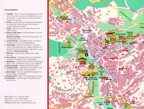 Большая часть туристических объектов Баден-Бадена расположена в районе Лихтентальской аллеи