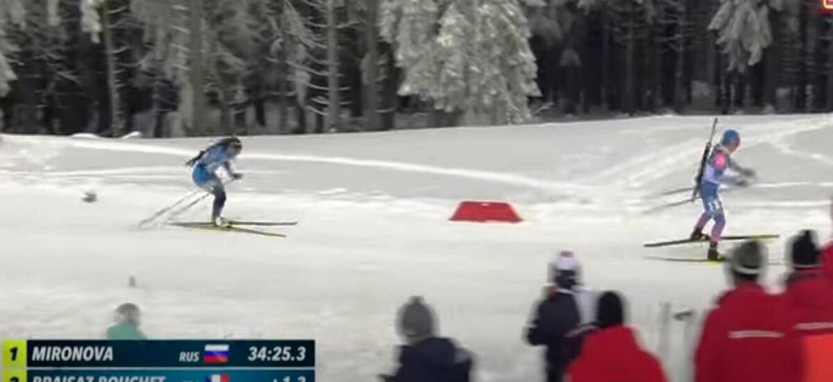 Светлана Миронова на первом месте. Фото с трансляции прямого эфира. 