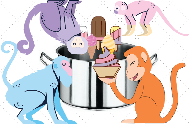 На предыдущей картинке восемь обезьян.