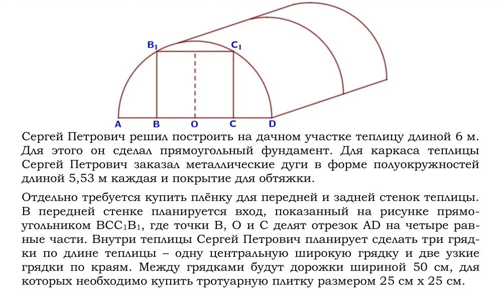 Найдите высоту теплицы в метрах. Задача про теплицу. Задание с теплицей ОГЭ. Найдите ширину теплицы ОГЭ. Как решать задания с теплицами.