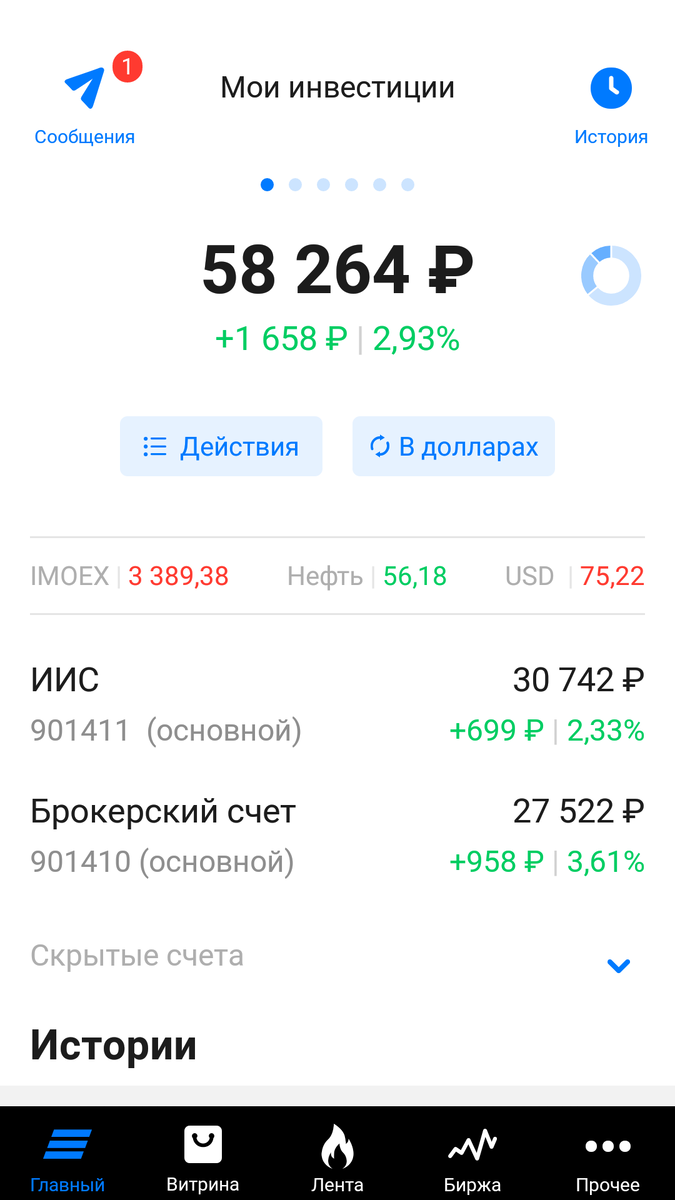 Мой портфель в целом на 26.01.2021г.