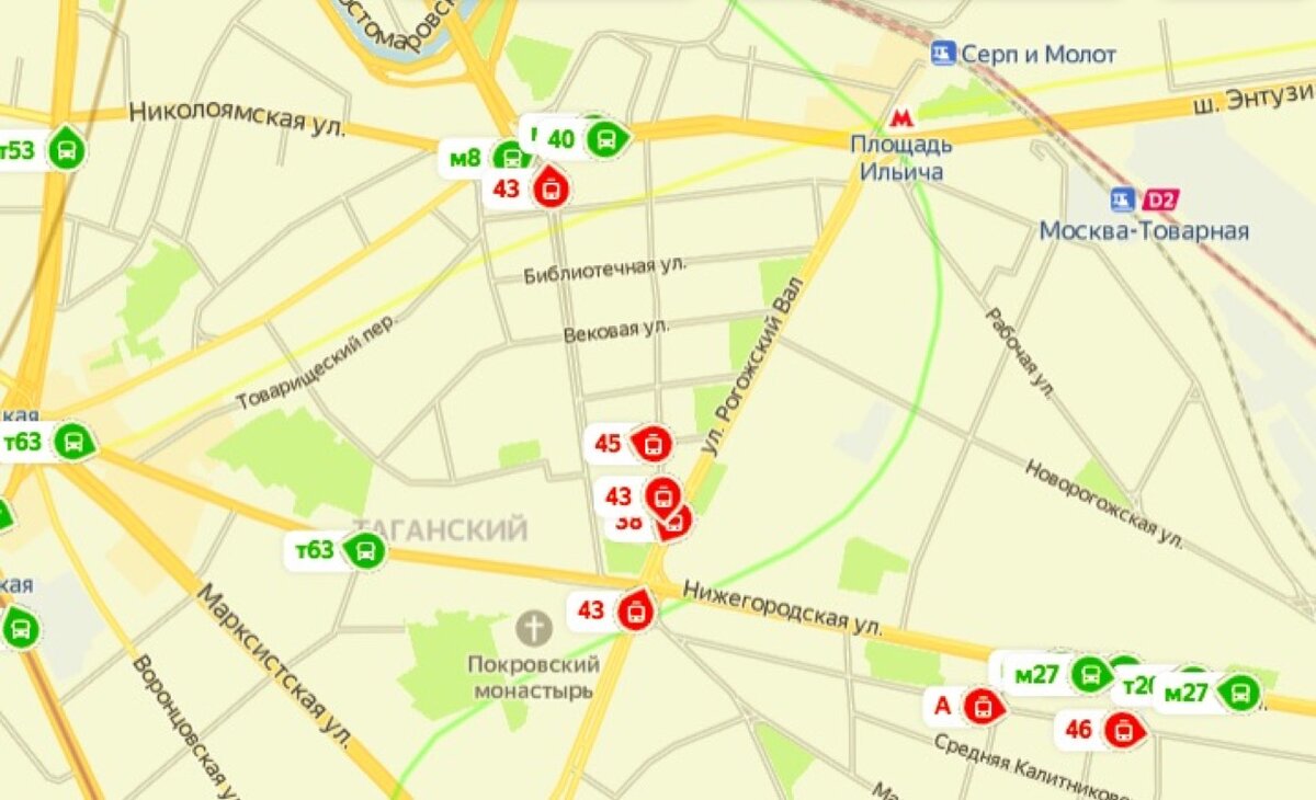 Карта где можно видеть автобусы