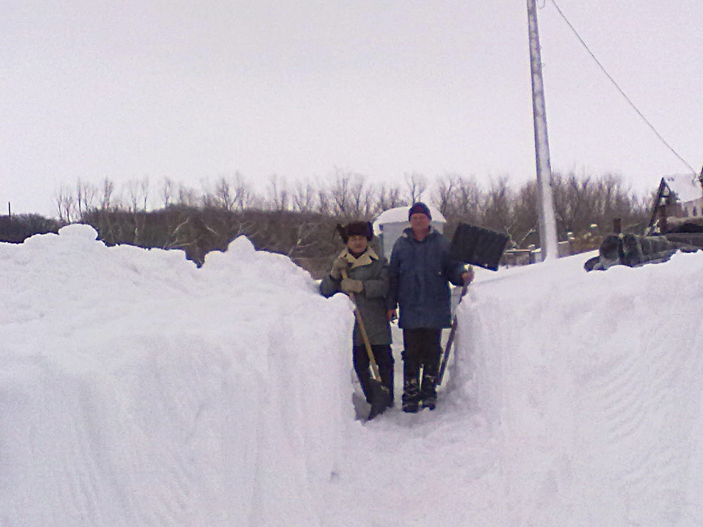 2010-е. С отцом прокладываем дорогу к омшанику.