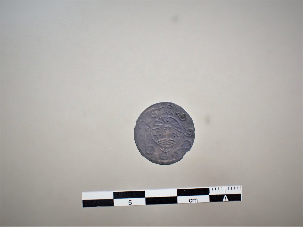 Фото такой же монеты из музея Хардеслева (другая сторона). 

