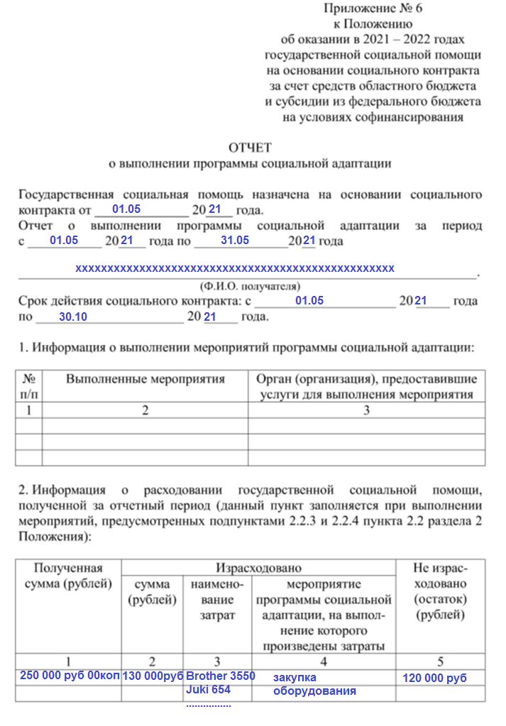 Как заполнить бизнес план для соцконтракта