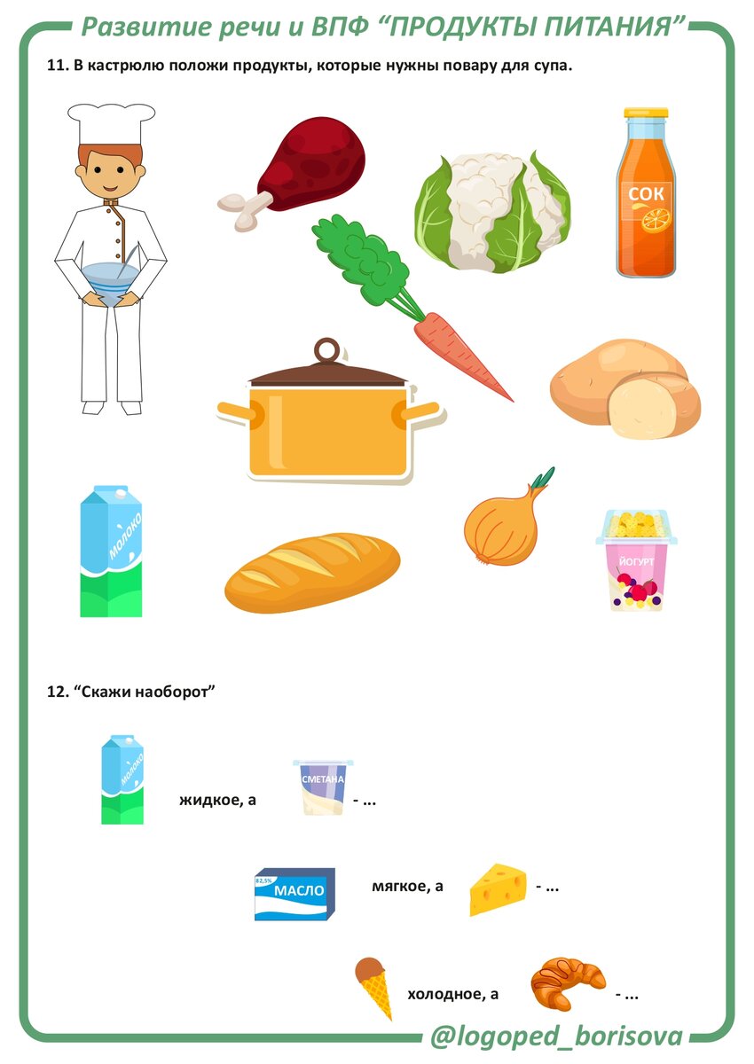 Тема еда 8 класс. Обобщающее понятие продукты питания.