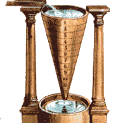 Водяные часы, известные как "клепсидра", были одним из первых устройств, которое для измерения времени не использовало солнце или звезды, то есть ими можно было пользоваться в любое время суток.