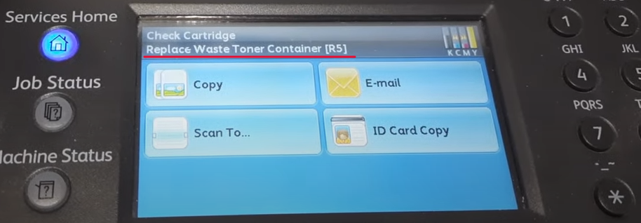 На дисплее ошибка "Replace Waste Toner Container R5"