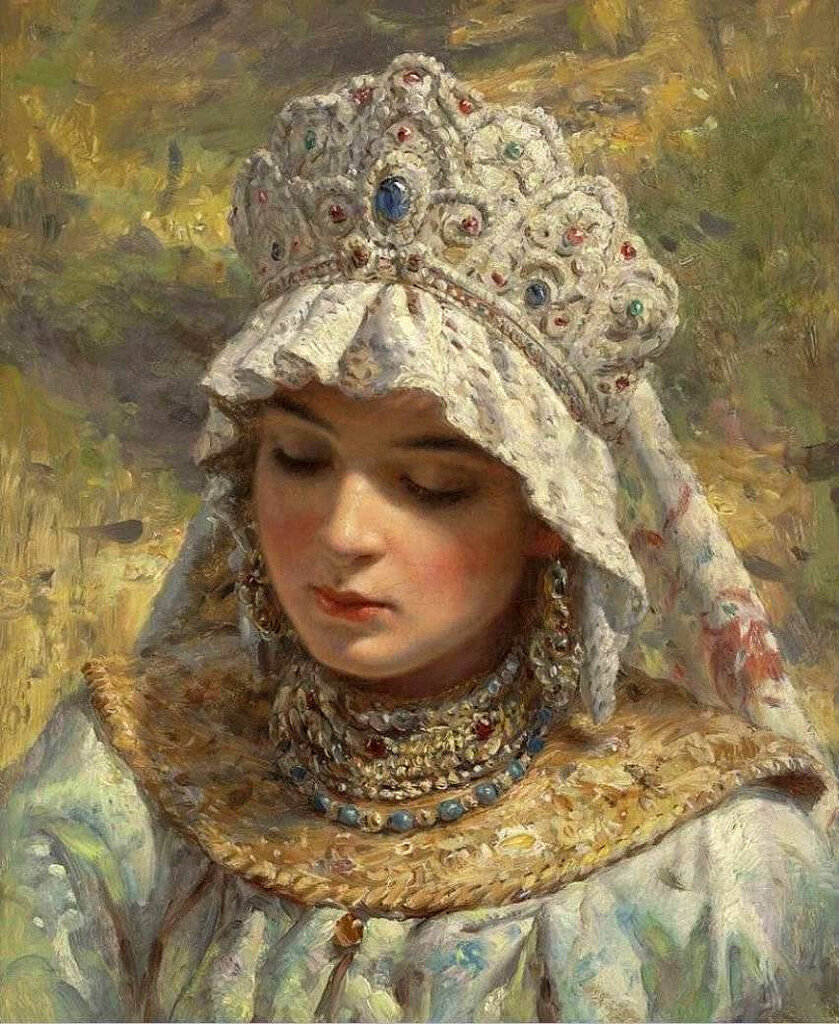 Художник К.Е. Маковский. "Боярышня".