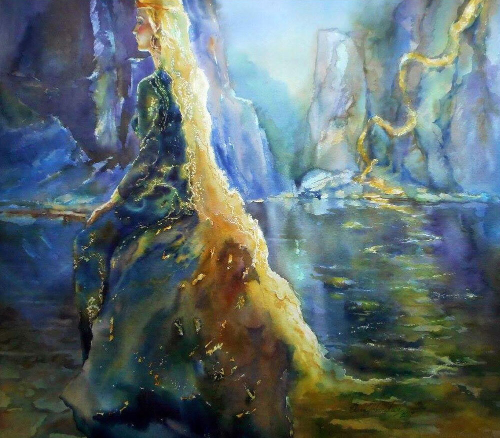 © Ольга Новицкая. Златовласка. Акварель.