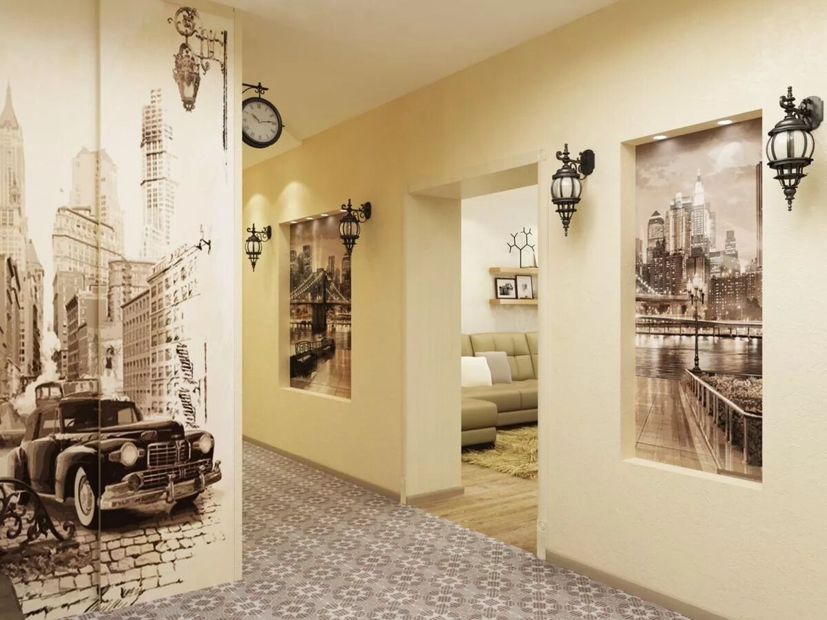 картина из фотообоев в интерьере