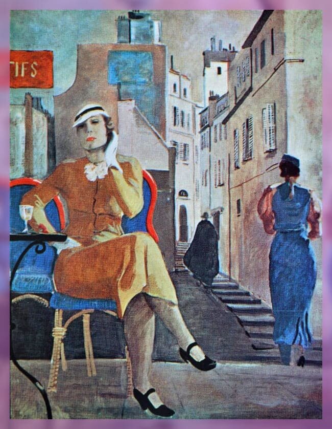 1935 "Париж. В кафе." (холст, темпера)