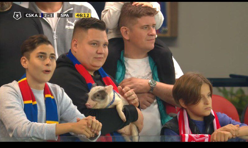 Болельщики на матче ЦСКА - "Спартак"