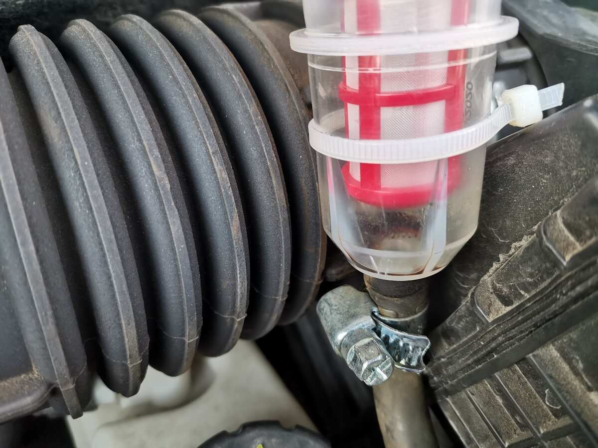 Лада Веста, врезка фильтра в первый контур отвода картерных газов ...