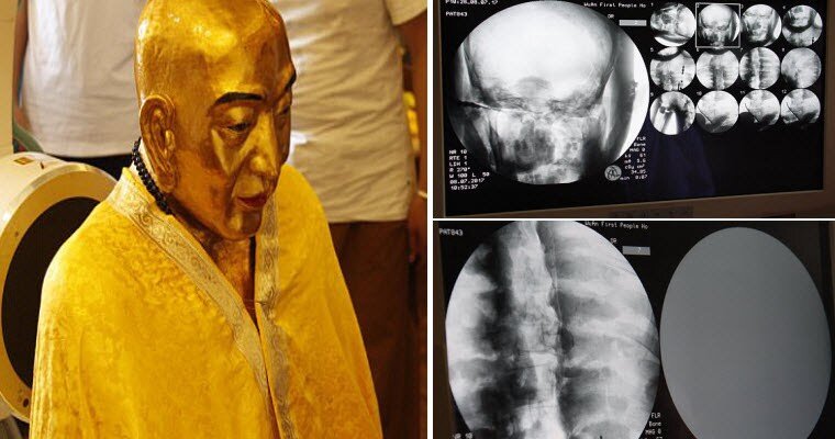 Монах прятался в золотой статуе 1000 лет