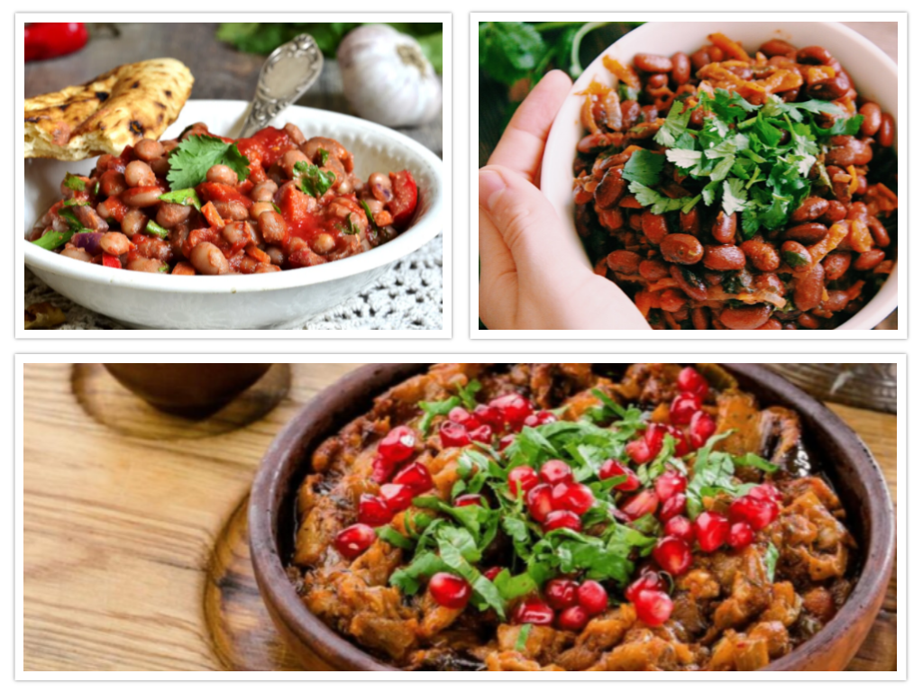 Грибное лобио с фасолью. 