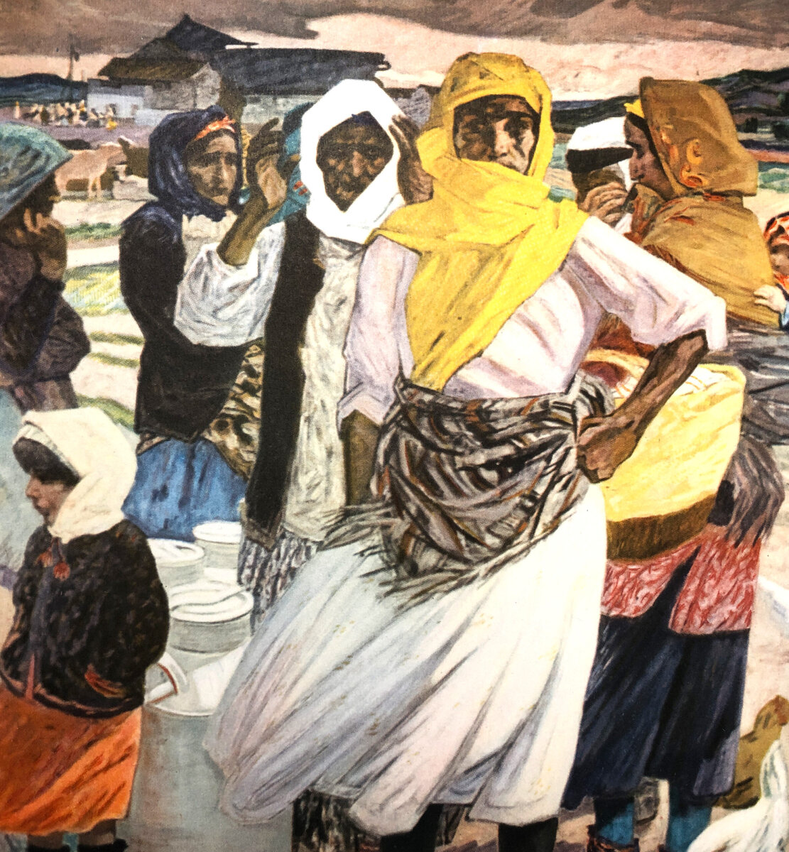 М. АБДУЛЛАЕВ (род. 1921)
Июнь сорок первого
(Средняя часть триптиха «На полях Азербайджана»).
1962—1965 гг.
Холст. Масло.
Художественно-выставочный салон Азербайджана.