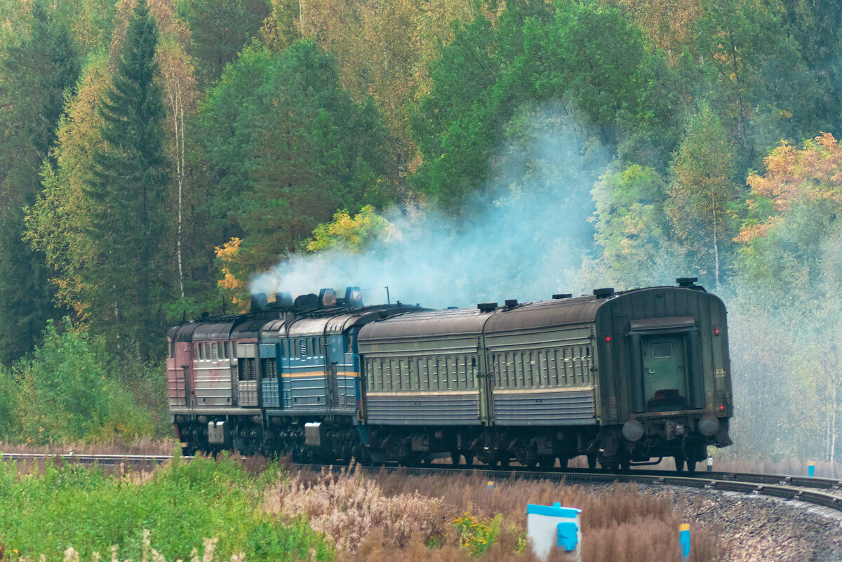 Вид на перегоне Судиславль - Меза СЕВ.ЖД. Линия Кострома - Галич