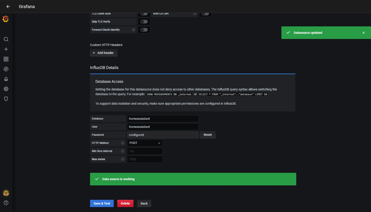 Подключаем Grafana к Home Assistant