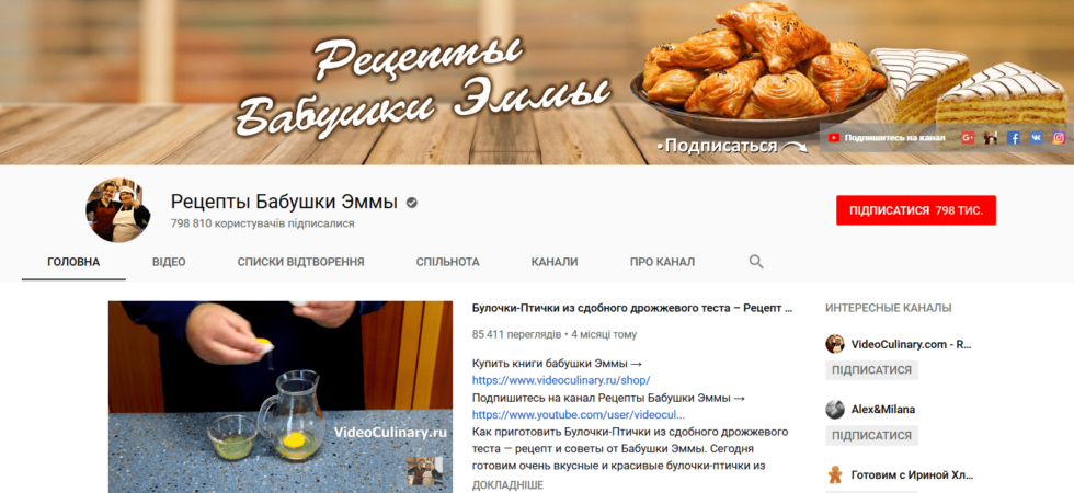 Пример Отличный пример заработка на кулинарии и не только в пенсионном возрасте – бабушка Эмма. Она не только умеет делать разные вкусности, но и имеет раскрученный канал на Ютубе и даже выпустила и продает свои книги по кулинарии.Ютуб-канал бабушки Эммы