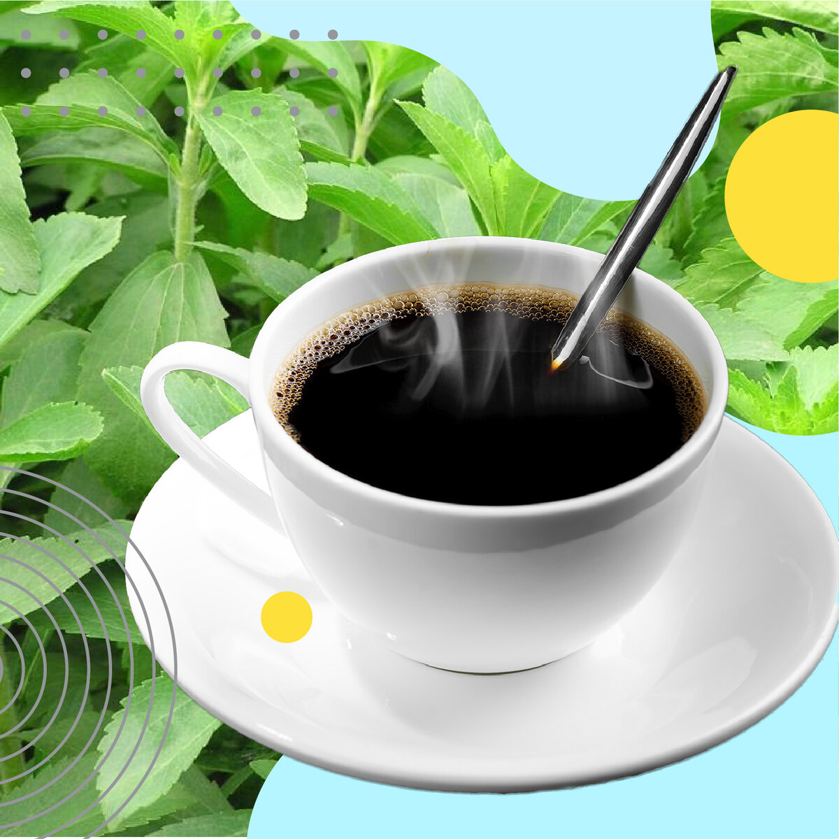 Пью кофе со стевией каждый день и худею. Фотоколлаж автора.