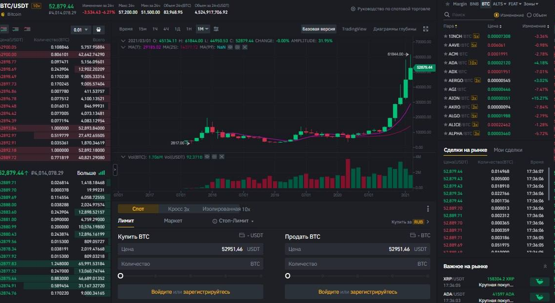 Наглядный пример, как биткоин за две недели вырос более, чем на 20 000$.