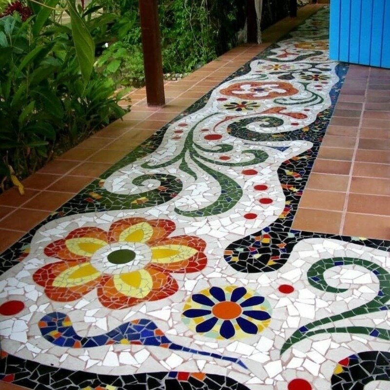 Мозаика из Битой Плитки — Как Сделать Красивые Садовые Дорожки