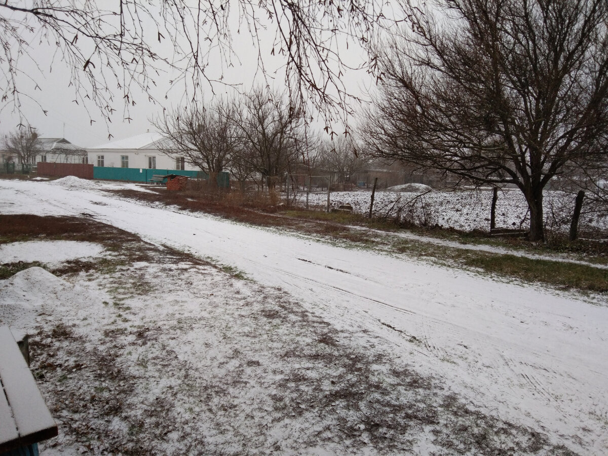 Дорогу запорошило.