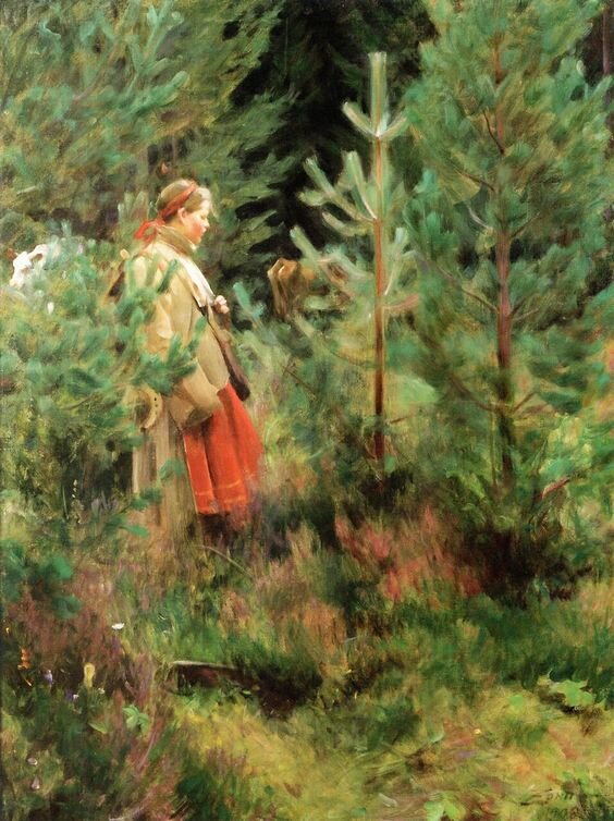 Картина "Пастушка" 1908 г, художник Андерс Цорн