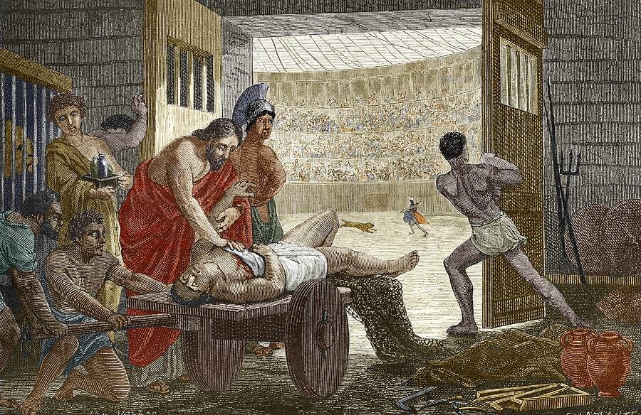Гален Пергамский и раненый гладиатор. Неизвестный художник.