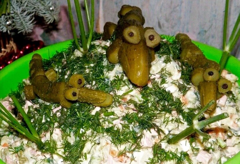 Салат "Три крокодила")